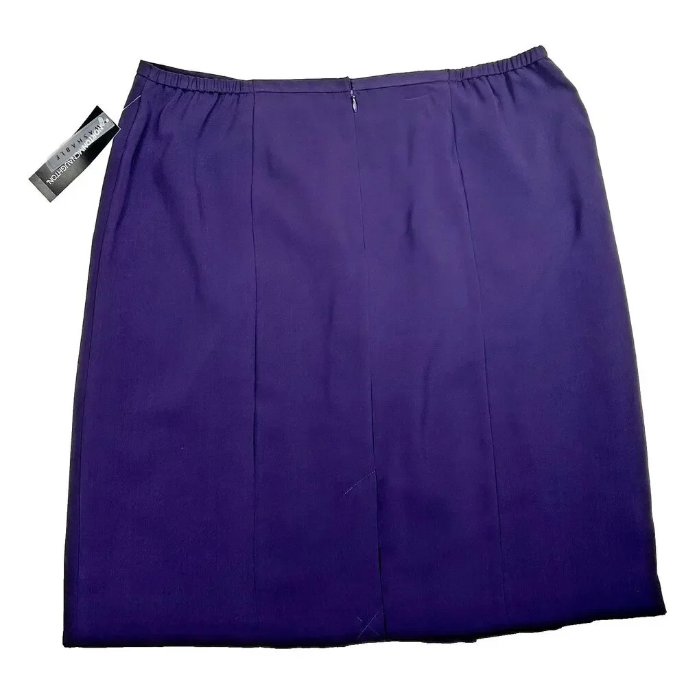 Norton McNaughton Womens 18 Pleated Skirt Deep Plum Career Preppy Academia